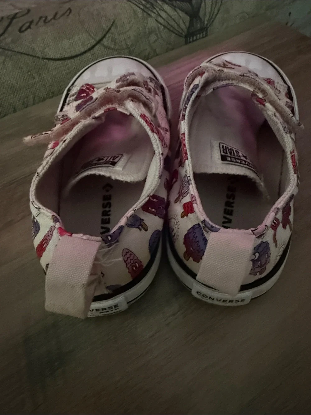 Converse Kids Pink Ice Cream & Popsicle Print Low Top Sneakers